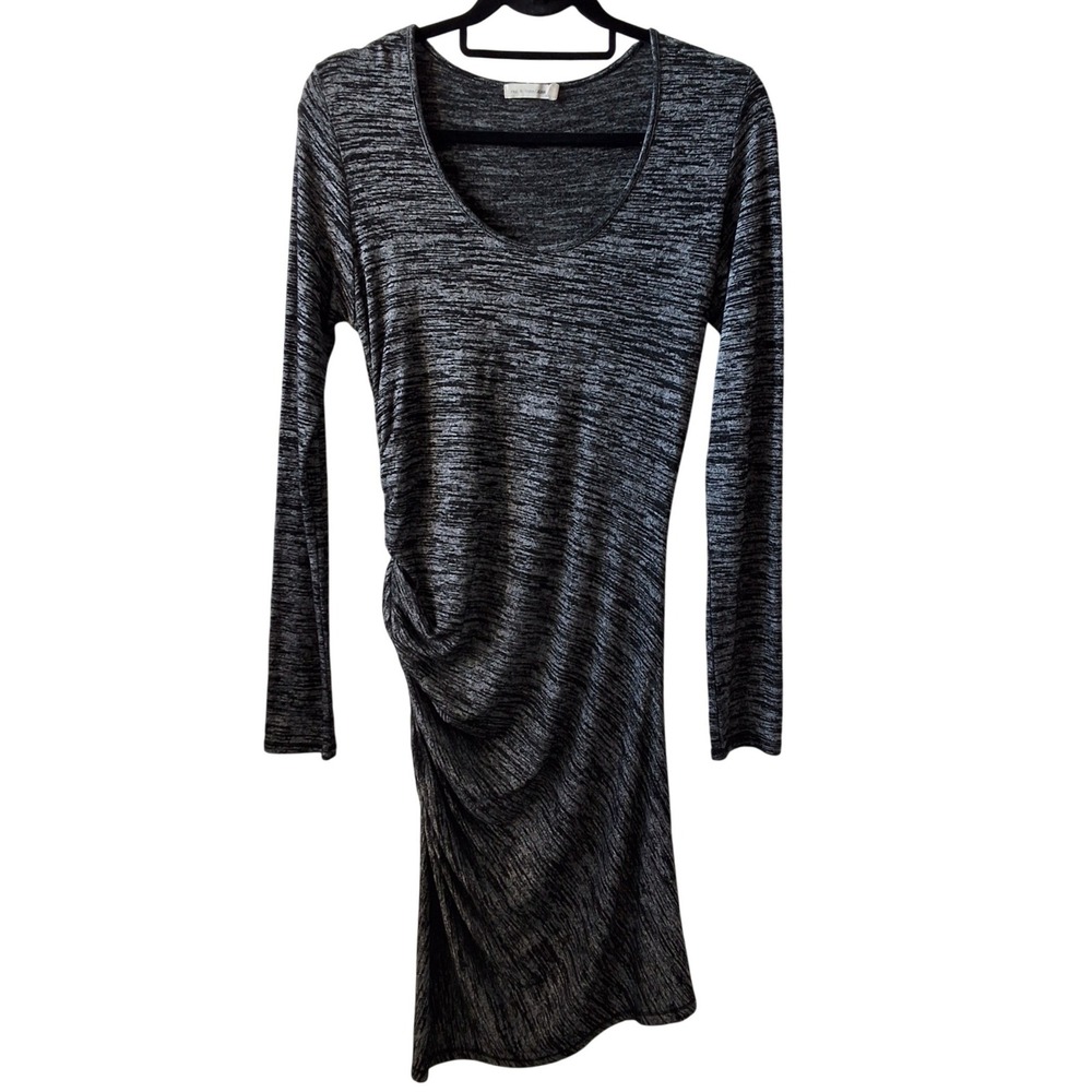Rag‎ & Bone Gray Bodycon Dress Long Sleeve M Jersey Slimming Stretch Midi